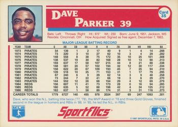 1987 Sportflics #35 Dave Parker Back