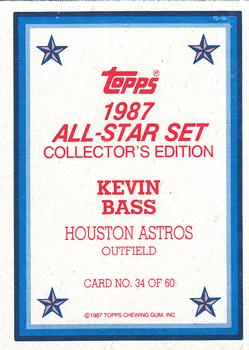 1987 Topps - 1987 All-Star Set Collector's Edition (Glossy Send-Ins) #34 Kevin Bass Back