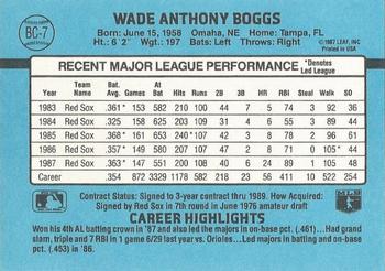 1988 Donruss - Bonus MVPs #BC-7 Wade Boggs Back