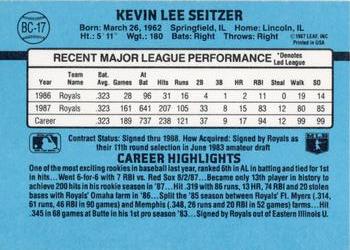 1988 Donruss - Bonus MVPs #BC-17 Kevin Seitzer Back