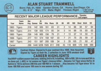 1988 Donruss - Bonus MVPs #BC-11 Alan Trammell Back