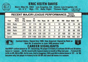 1988 Donruss - Bonus MVPs #BC-2 Eric Davis Back