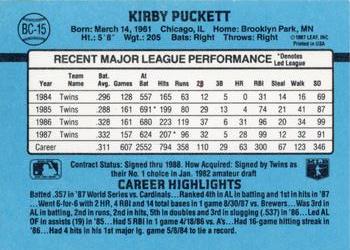 1988 Donruss - Bonus MVPs #BC-15 Kirby Puckett Back