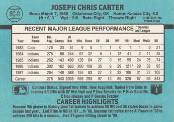 1988 Donruss - Bonus MVPs #BC-9 Joe Carter Back