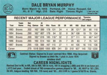 1988 Donruss - Bonus MVPs #BC-14 Dale Murphy Back