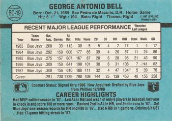 1988 Donruss - Bonus MVPs #BC-19 George Bell Back