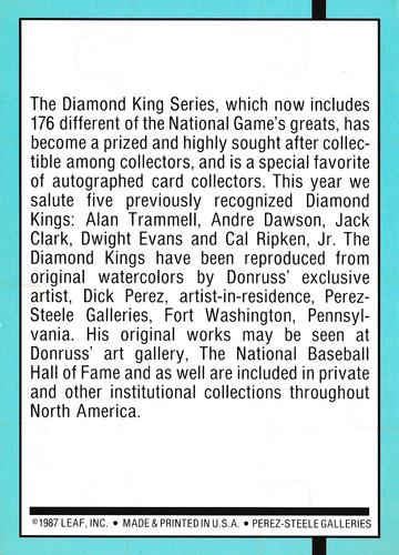 1988 Donruss - Super Diamond Kings #27 Checklist Back