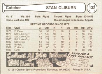 1984 Cramer Hawaii Islanders #132 Stan Cliburn Back