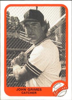 1984 Cramer Everett Giants #25 John Grimes Front