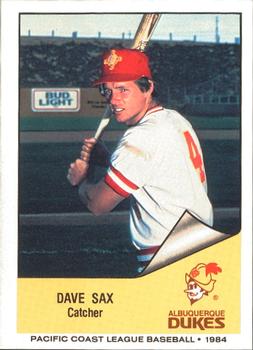 1984 Cramer Albuquerque Dukes #152 Dave Sax Front