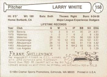 1984 Cramer Albuquerque Dukes #158 Larry White Back