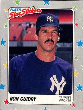 1988 Fleer Star Stickers - Wax Box Bottom Panels Singles #S-4 Ron Guidry  Front