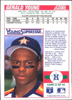1988 Score Young Superstars Series II #11 Gerald Young Back