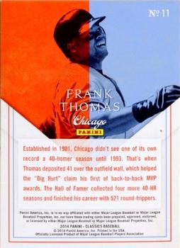 2014 Panini Classics - Home Run Heroes #11 Frank Thomas Back