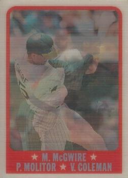 1988 Sportflics #221 Mark McGwire / Paul Molitor / Vince Coleman Front