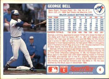1988 Sportflics #4 George Bell Back