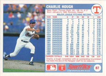 1988 Sportflics #87 Charlie Hough Back