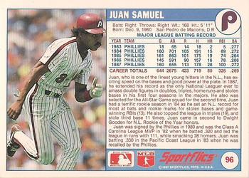 1988 Sportflics #96 Juan Samuel Back