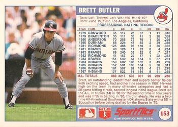 1988 Sportflics #153 Brett Butler Back
