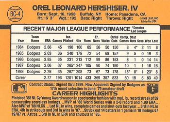 1989 Donruss - Bonus MVP's #BC-4 Orel Hershiser Back