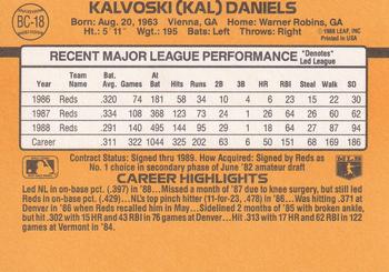 1989 Donruss - Bonus MVP's #BC-18 Kal Daniels Back