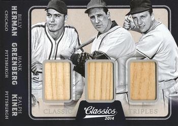 2014 Panini Classics - Classic Triples Bats #10 Billy Herman / Hank Greenberg / Ralph Kiner Front