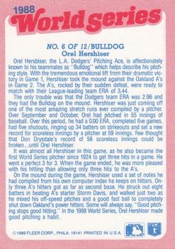 1989 Fleer - World Series #6 Bulldog Back
