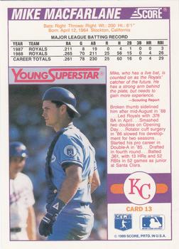 1989 Score - Young Superstars 1 #13 Mike Macfarlane Back