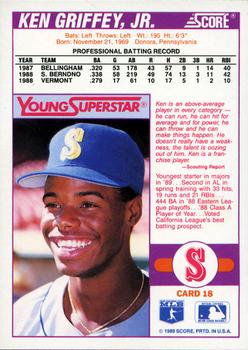 1989 Score Young Superstars 2 #18 Ken Griffey, Jr. Back