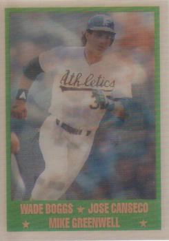 1989 Sportflics #221 Wade Boggs / Jose Canseco / Mike Greenwell Front