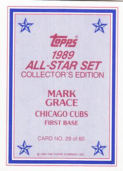 1989 Topps - 1989 All-Star Set Collector's Edition (Glossy Send-Ins) #29 Mark Grace Back