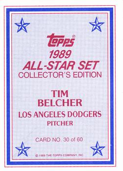 1989 Topps - 1989 All-Star Set Collector's Edition (Glossy Send-Ins) #30 Tim Belcher Back