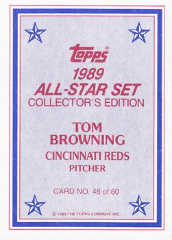 1989 Topps - 1989 All-Star Set Collector's Edition (Glossy Send-Ins) #46 Tom Browning Back