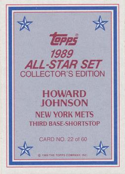 1989 Topps - 1989 All-Star Set Collector's Edition (Glossy Send-Ins) #22 Howard Johnson Back
