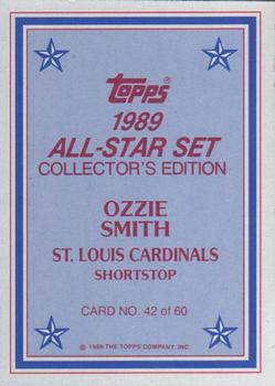 1989 Topps - 1989 All-Star Set Collector's Edition (Glossy Send-Ins) #42 Ozzie Smith Back