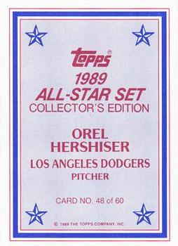 1989 Topps - 1989 All-Star Set Collector's Edition (Glossy Send-Ins) #48 Orel Hershiser Back