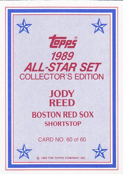 1989 Topps - 1989 All-Star Set Collector's Edition (Glossy Send-Ins) #60 Jody Reed Back