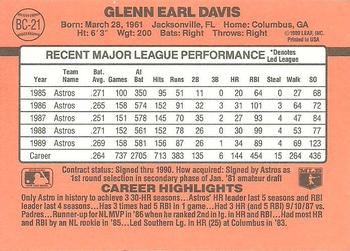 1990 Donruss - Bonus MVP's #BC-21 Glenn Davis Back