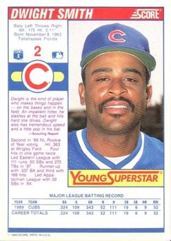 1990 Score - Young Superstars I #2 Dwight Smith Back