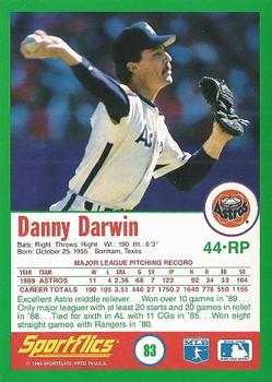 1990 Sportflics #83 Danny Darwin Back