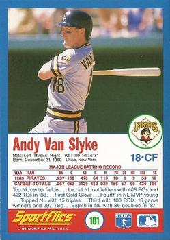 1990 Sportflics #101 Andy Van Slyke Back
