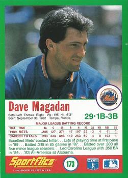 1990 Sportflics #173 Dave Magadan Back