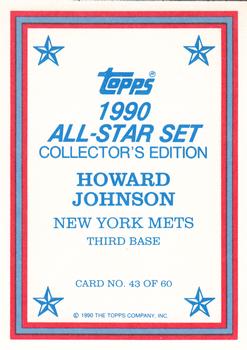 1990 Topps - 1990 All-Star Set Collector's Edition (Glossy Send-Ins) #43 Howard Johnson Back