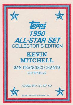 1990 Topps - 1990 All-Star Set Collector's Edition (Glossy Send-Ins) #21 Kevin Mitchell Back