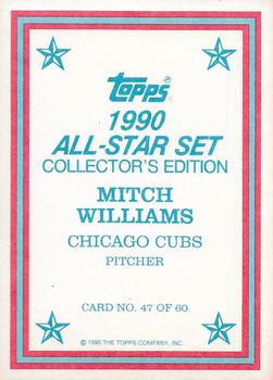 1990 Topps - 1990 All-Star Set Collector's Edition (Glossy Send-Ins) #47 Mitch Williams Back