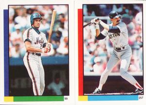 1990 Topps Stickers #99 / 257 Dave Magadan / Dwight Evans Front