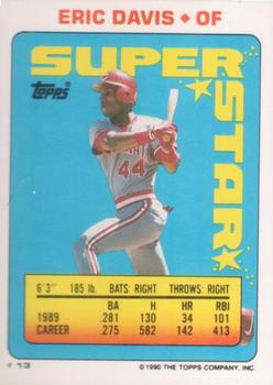 1990 Topps Stickers - Super Star Backs #13 Eric Davis Front
