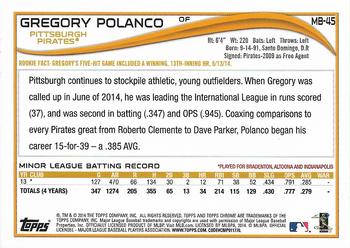2014 Topps Chrome Update #MB-45 Gregory Polanco Back