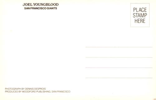 1987 San Francisco Giants Postcards #NNO Joel Youngblood Back