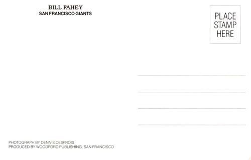 1988 San Francisco Giants Postcards #NNO Bill Fahey Back